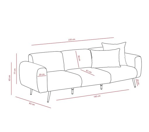 Canapea cu 3 locuri – lateral? – gri deschis