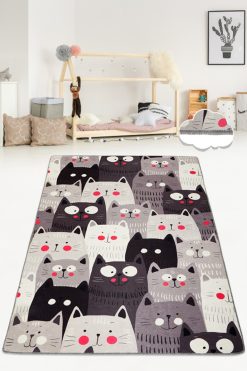 Covor Hall (80 x 150) – Cats Grey Djt