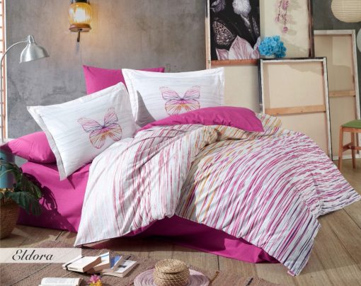 Set cuvertur? dublu poplin – Eldora – fucsia