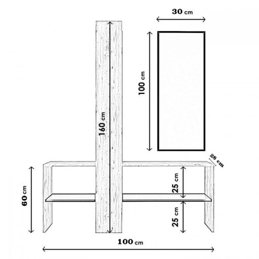 Stand Hol – Aynalı Portmanto Aurora L1302