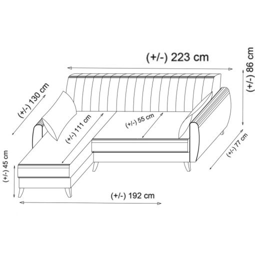 Canapea Pat Coltar – Alkon – Bej