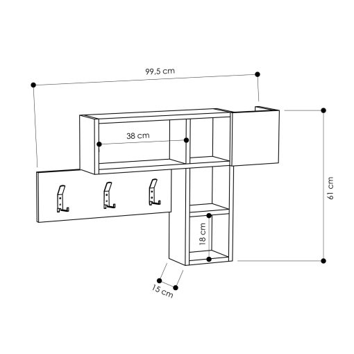 Stand Hol – Joc – Stejar Sonoma, Antracit