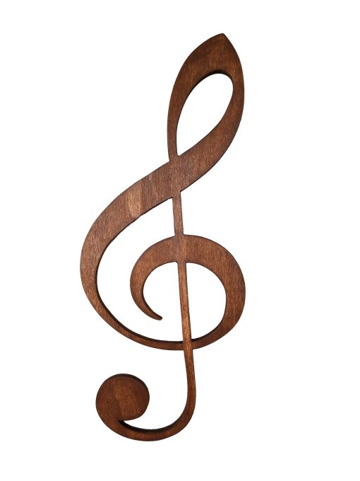 Accesoriu decorativ de perete din lemn – Treble Clef – Nuc